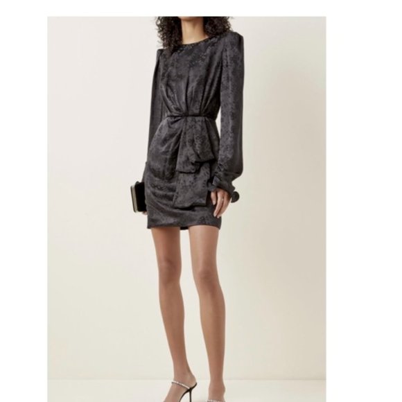 SALONI Debbie Silk Jacquard Long Sleeve Minidress- Size 2 NWT - Picture 1 of 2